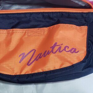 Nautica Adult Unisex Adjustable Orange & Black Waist Belt Fanny Pack Bag Carrier